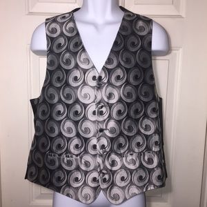Vintage Bachrach 100% Silk Geometric pattern Vest